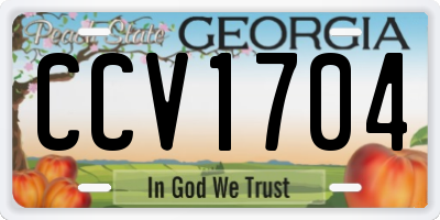 GA license plate CCV1704