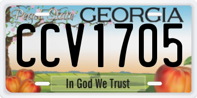 GA license plate CCV1705