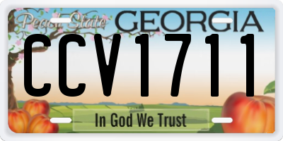 GA license plate CCV1711