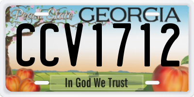 GA license plate CCV1712