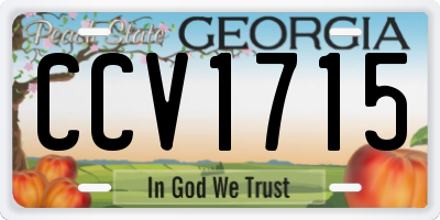 GA license plate CCV1715