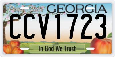 GA license plate CCV1723