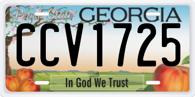 GA license plate CCV1725