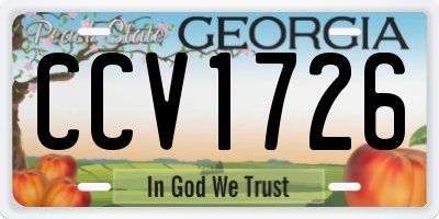 GA license plate CCV1726