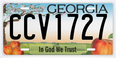 GA license plate CCV1727