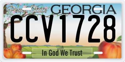 GA license plate CCV1728