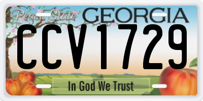 GA license plate CCV1729