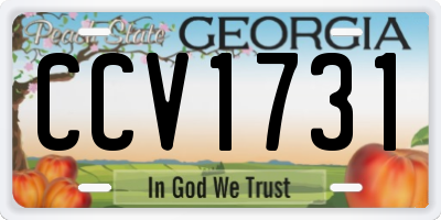 GA license plate CCV1731