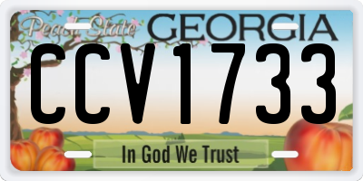 GA license plate CCV1733