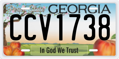 GA license plate CCV1738