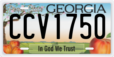 GA license plate CCV1750