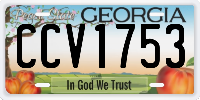 GA license plate CCV1753