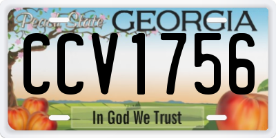 GA license plate CCV1756