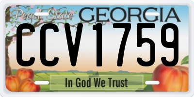GA license plate CCV1759