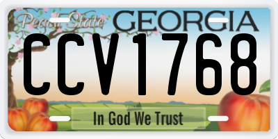 GA license plate CCV1768