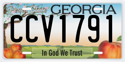 GA license plate CCV1791
