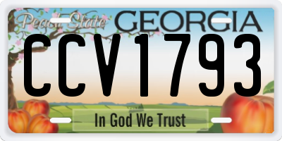 GA license plate CCV1793