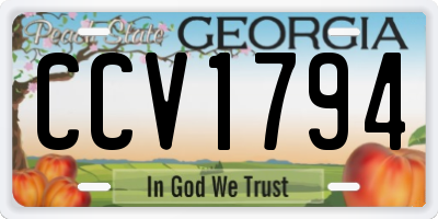 GA license plate CCV1794