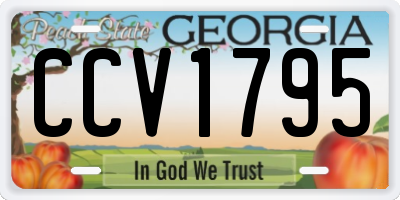 GA license plate CCV1795