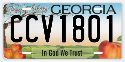 GA license plate CCV1801