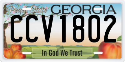 GA license plate CCV1802