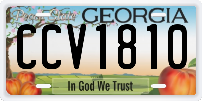 GA license plate CCV1810