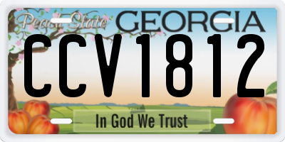 GA license plate CCV1812