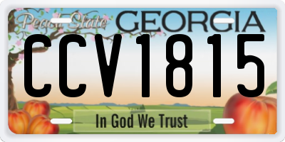 GA license plate CCV1815
