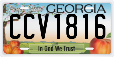 GA license plate CCV1816