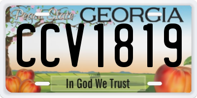 GA license plate CCV1819