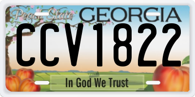 GA license plate CCV1822