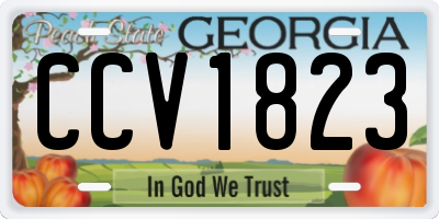 GA license plate CCV1823