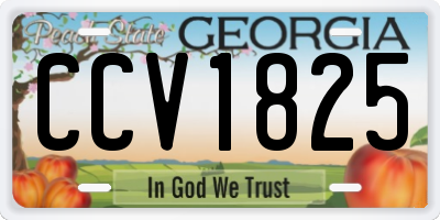 GA license plate CCV1825