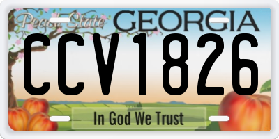 GA license plate CCV1826