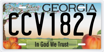 GA license plate CCV1827