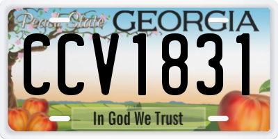 GA license plate CCV1831