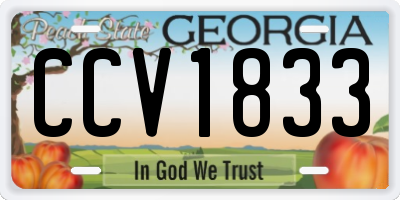GA license plate CCV1833