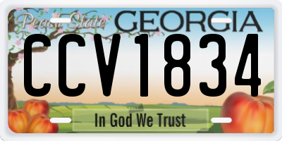 GA license plate CCV1834