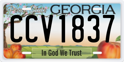 GA license plate CCV1837