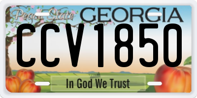 GA license plate CCV1850