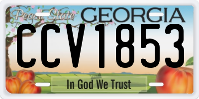 GA license plate CCV1853