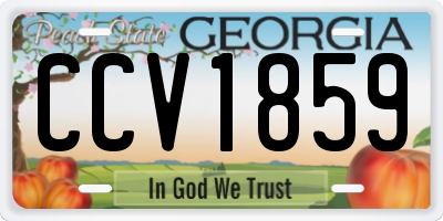 GA license plate CCV1859