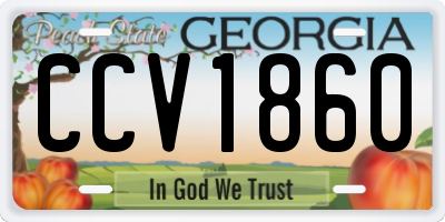 GA license plate CCV1860