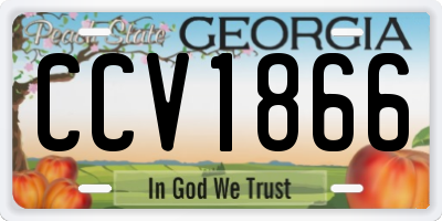 GA license plate CCV1866