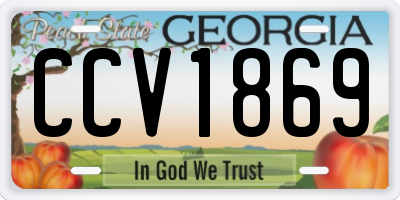 GA license plate CCV1869