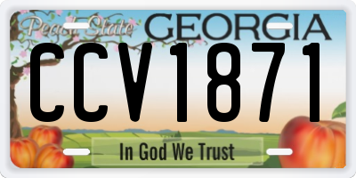 GA license plate CCV1871
