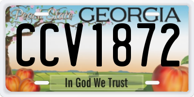 GA license plate CCV1872