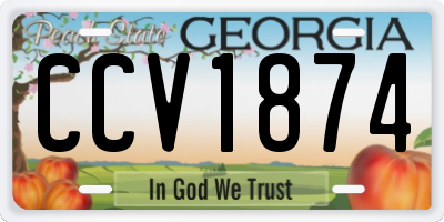 GA license plate CCV1874