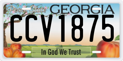 GA license plate CCV1875