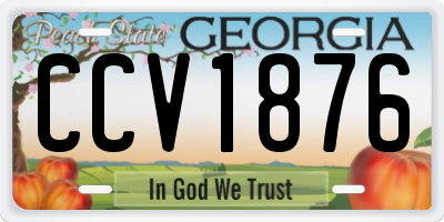GA license plate CCV1876
